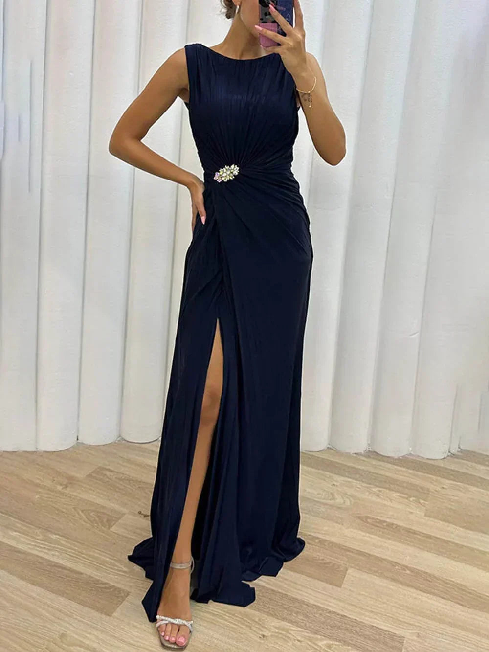 Robe de Soirée Maxi Plissée Davina