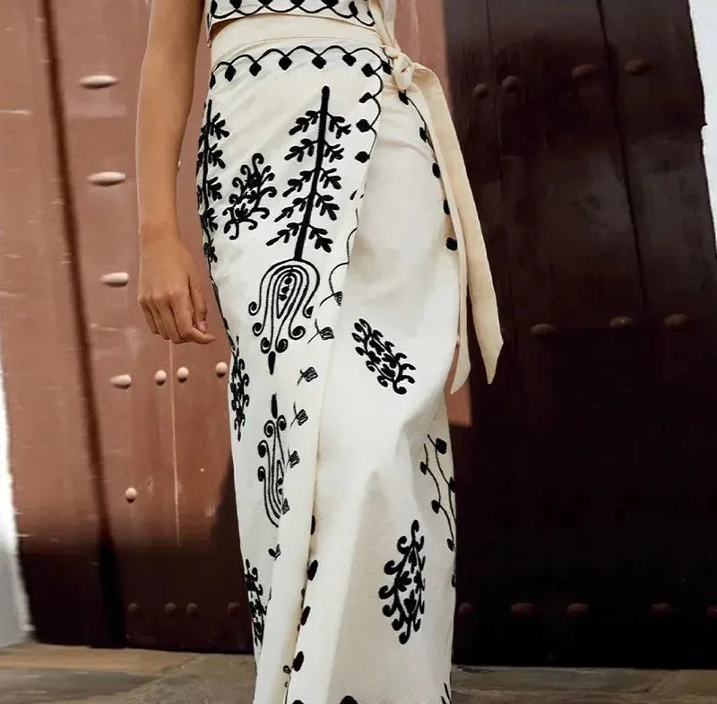 Ensemble Sara – Imprimé Chic de Top et Jupe