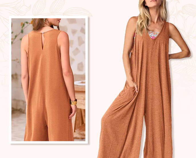 Juliette | Combinaison sans manches à jambes larges