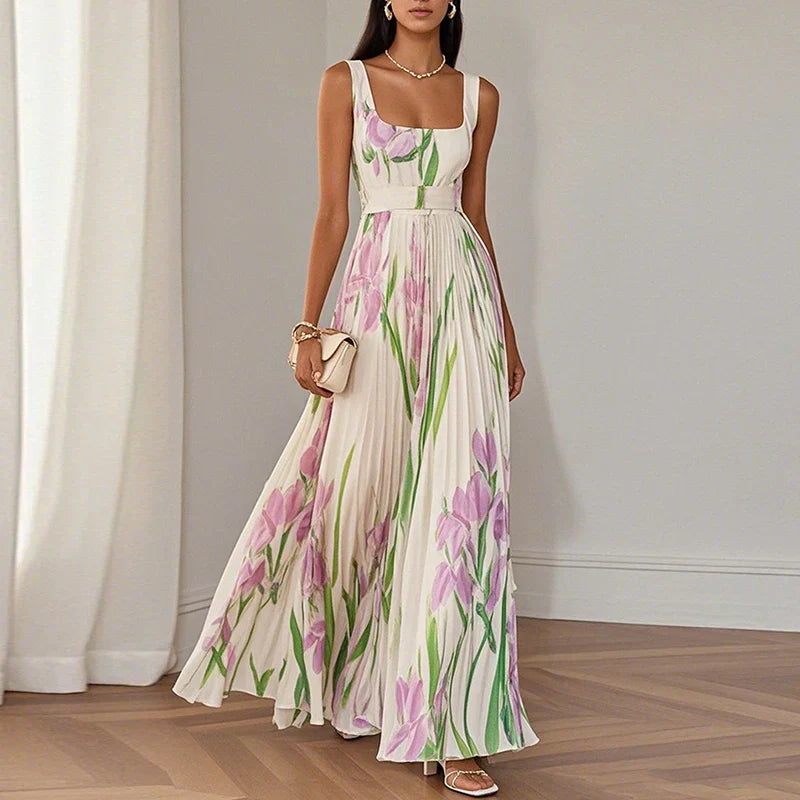 Robe maxi Florale Élégante Île