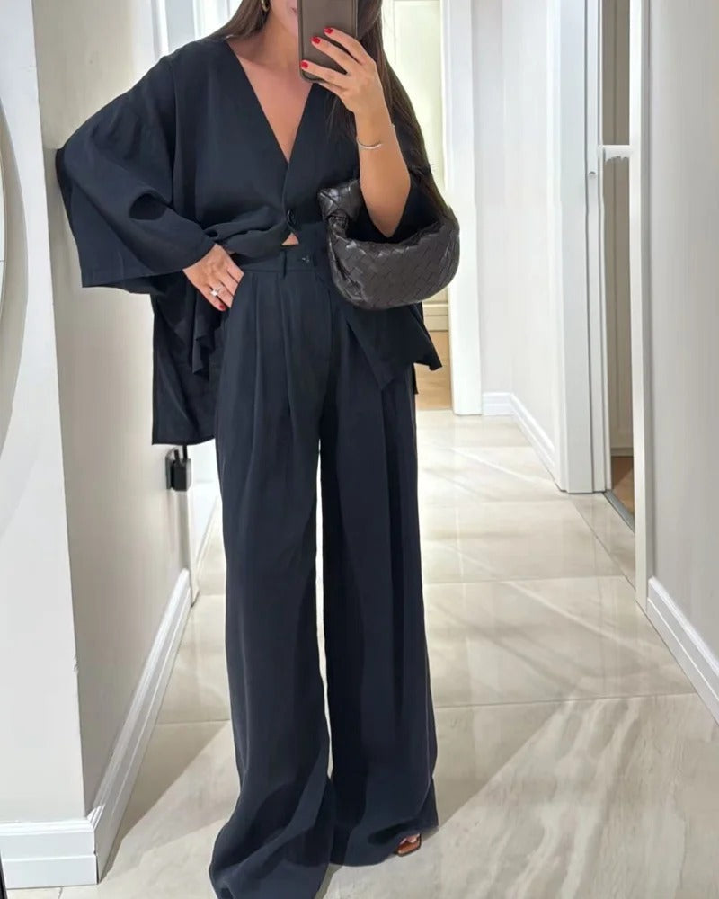 Céline | Ensemble coordonné avec décolleté en V