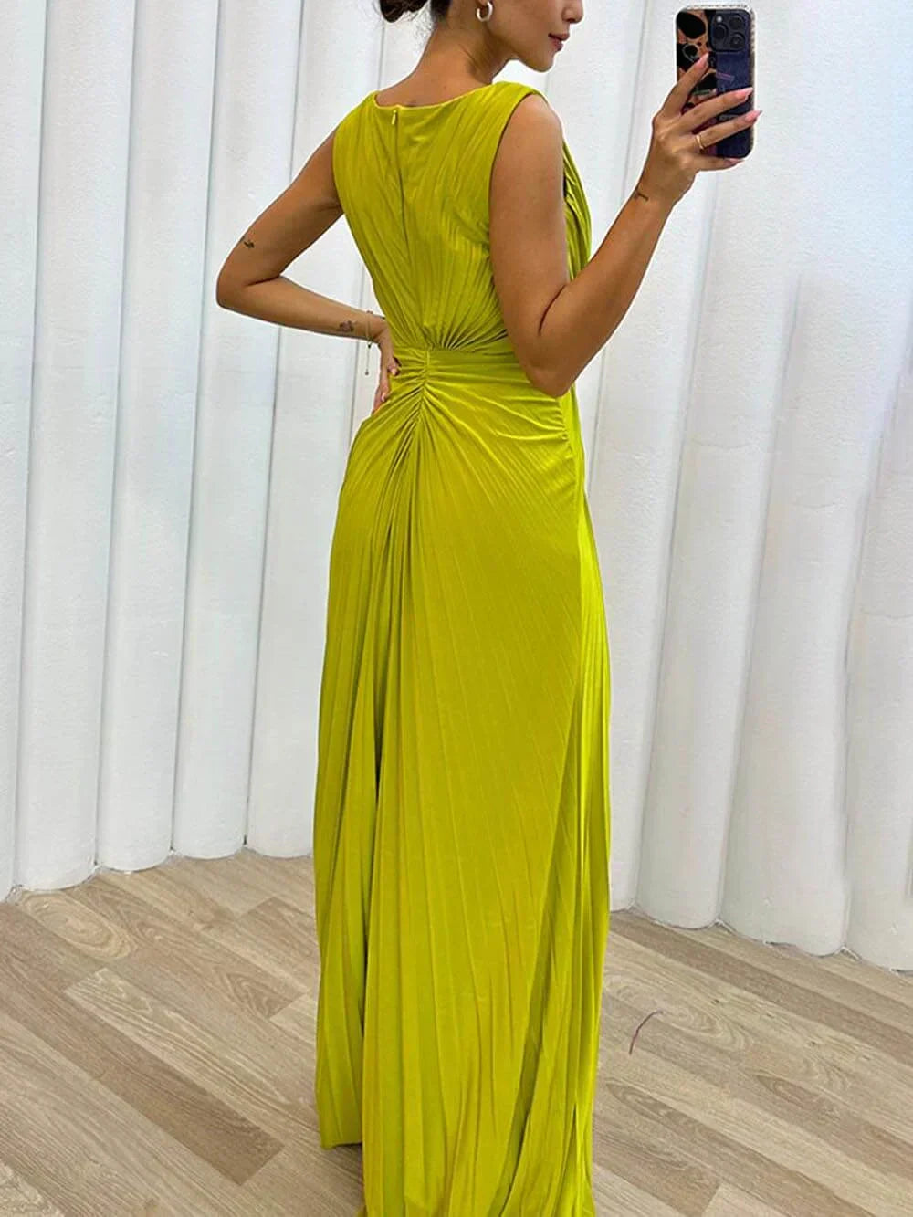Robe de Soirée Maxi Plissée Davina