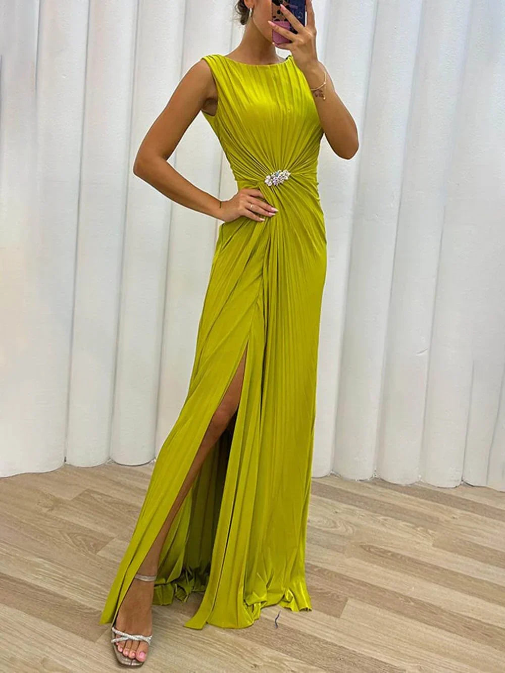 Robe de Soirée Maxi Plissée Davina