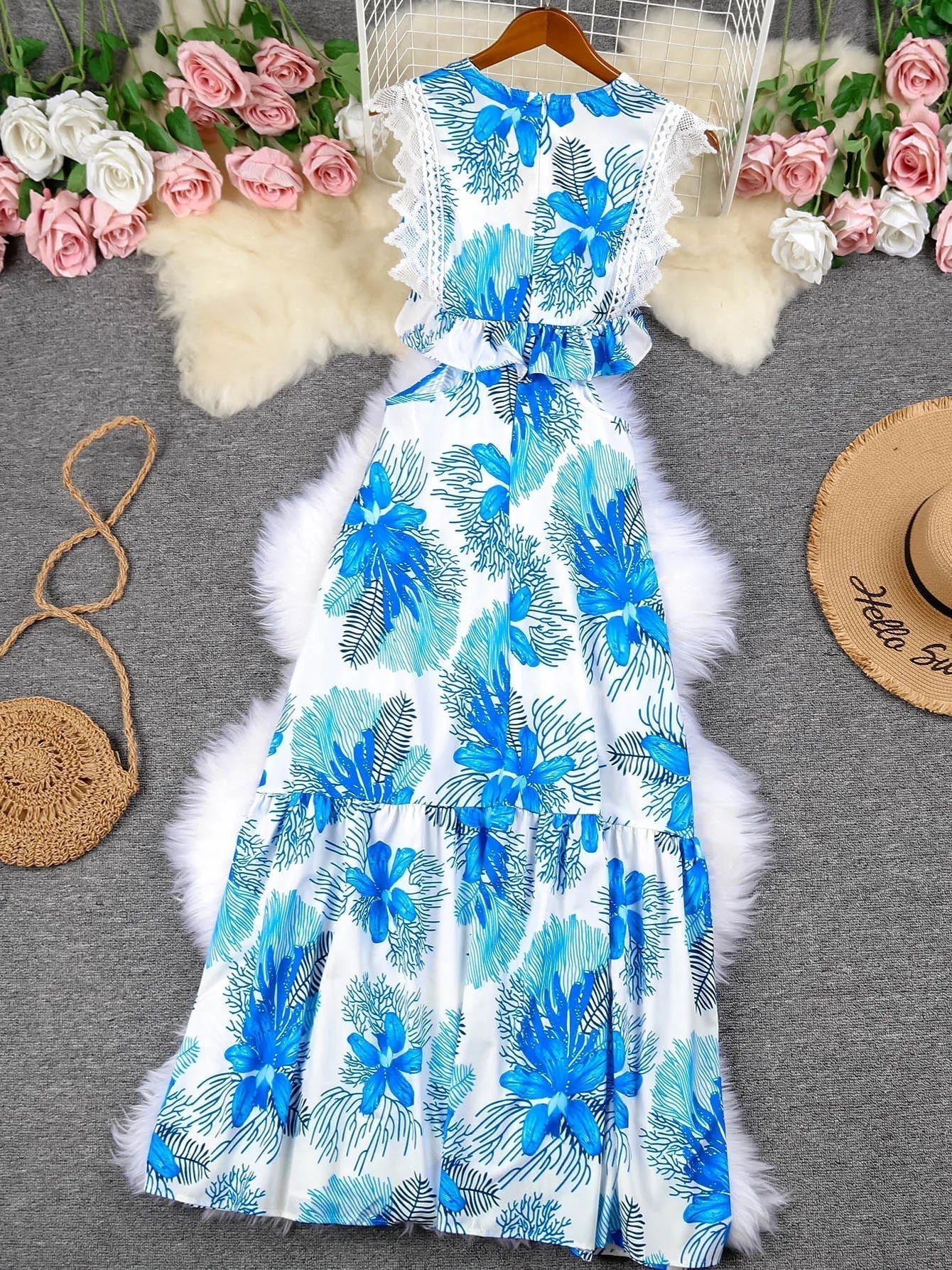 Robe Margie en Dentelle Sans Manches Tendance